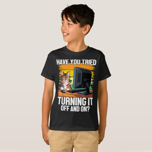 Tech Suprt Humor I Cat Engineer Computer It Guy  Tシャツ (正面フル)