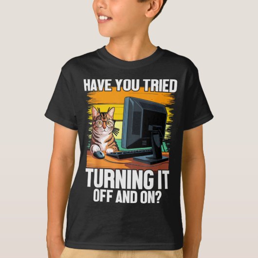 Tech Suprt Humor I Cat Engineer Computer It Guy  Tシャツ (正面)