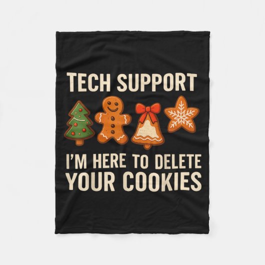 Tech Suprt I'm Here To Delete Your Cookies Men Fun フリースブランケット (正面)