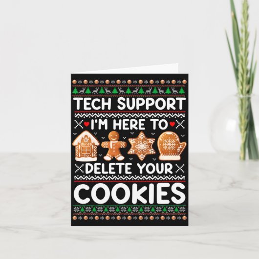 Tech Suprt I'm Here To Delete Your Cookies Ugly Ch カード (正面)
