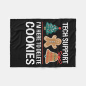 Tech Suprt I'm Here To Delete Your Cookies Xmas Ch フリースブランケット (正面(横))