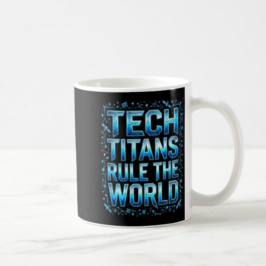 Tech Titans Rule Funny Big Technology Satire Wer G コーヒーマグカップ (右)