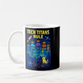 Tech Titans Rule Funny Big Technology Satire Wer G コーヒーマグカップ (左)