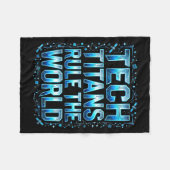 Tech Titans Rule Funny Big Technology Satire Wer G フリースブランケット (正面(横))