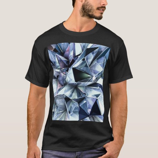 Tech Triangle Crystal: 3D背景 Tシャツ (正面)