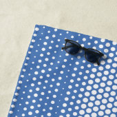 Tech White&Blueハーフトーンエフェクトカップルのビーチ ビーチタオル (インサイチュ)