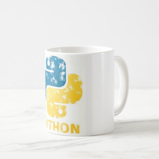 "TechBrewの熟練度: Pythonインスパイア- Mugs for Devs" コーヒーマグカップ (正面右)