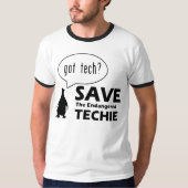 Techieの絶滅寸前のワイシャツを救って下さい Tシャツ (正面)