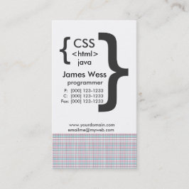 TechieジャワCSSコンピュータくもの巣プログラマー 名刺