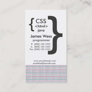TechieジャワCSSコンピュータくもの巣プログラマー 名刺