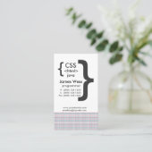 TechieジャワCSSコンピュータくもの巣プログラマー 名刺 (スタンド正面)