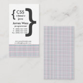 TechieジャワCSSコンピュータくもの巣プログラマー 名刺 (正面/裏面)