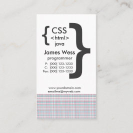 TechieジャワCSSコンピュータくもの巣プログラマー 名刺