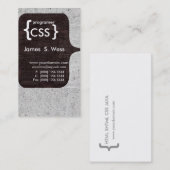 TechieモダンなCSSのコンピュータ・ソフトウェアの開発者 名刺 (正面/裏面)