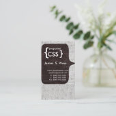 TechieモダンなCSSのコンピュータ・ソフトウェアの開発者 名刺 (スタンド正面)