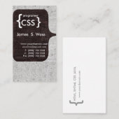 TechieモダンなCSSのコンピュータ・ソフトウェアの開発者 名刺 (正面/裏面)