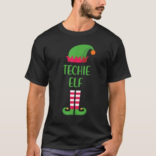 Techie小妖精や小人クリスマスファミリーマッチンググループクリスマス Tシャツ (正面)