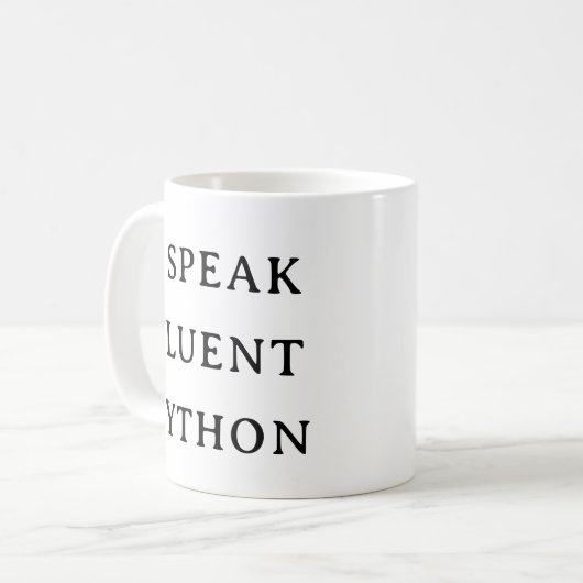Techie Python Mug - I 話 Fluent Python Gift コーヒーマグカップ (正面左)