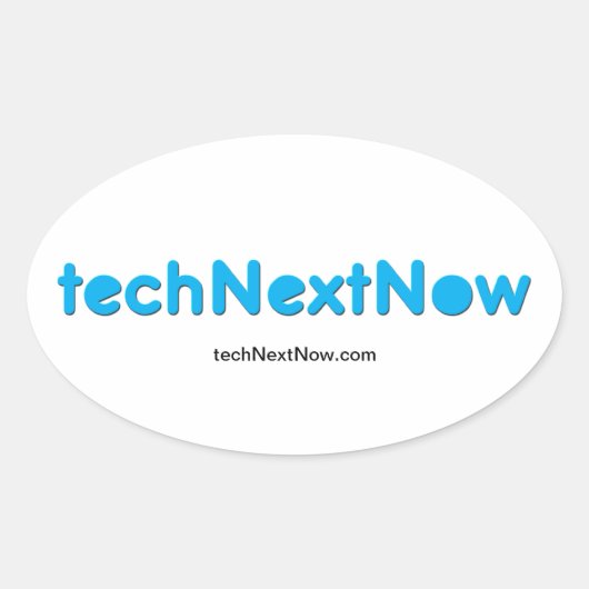 techNextNowスタンプ 楕円形シール (正面)