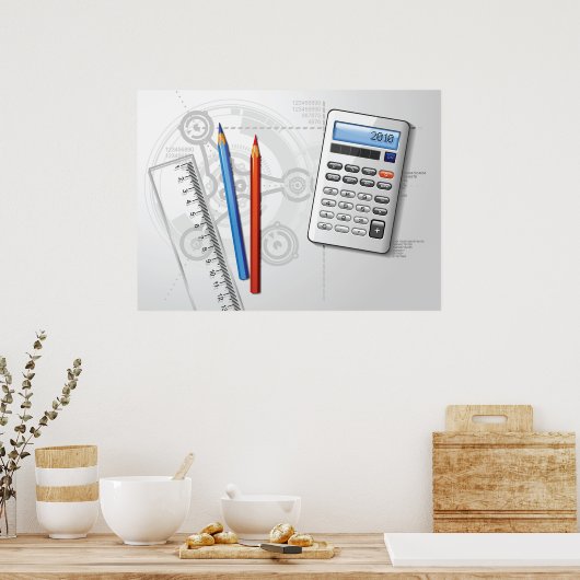 Technical Drawing Office Supplies ポスター (キッチン)