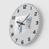 Technical Drawing Office Supplies ラージ壁時計 (傾斜)