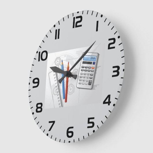 Technical Drawing Office Supplies ラージ壁時計 (傾斜)