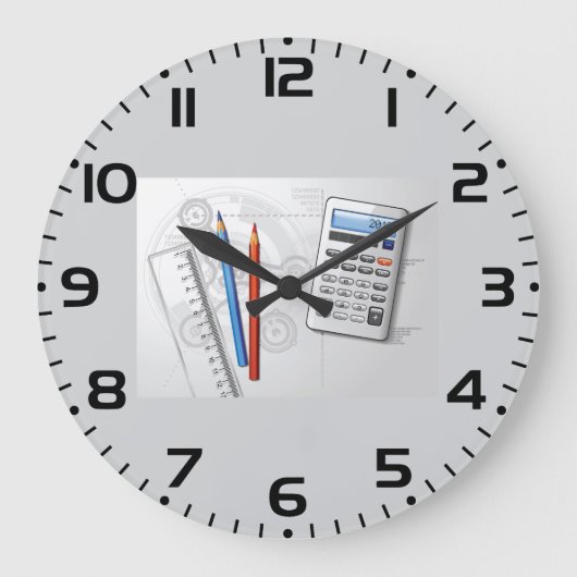 Technical Drawing Office Supplies ラージ壁時計 (正面)