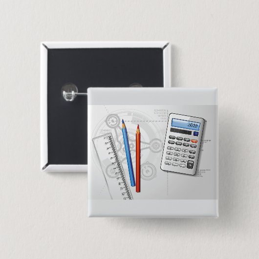 Technical Drawing Office Supplies 缶バッジ (正面&裏面)