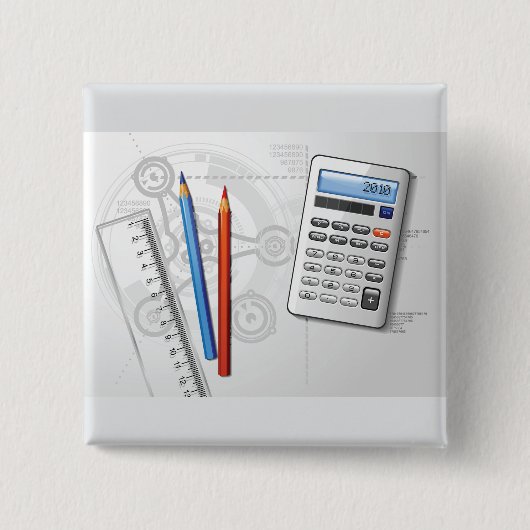 Technical Drawing Office Supplies 缶バッジ (正面)