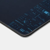 Technical HUD Blueprint Schematic Gaming Desk Mat デスクマット (コーナー)