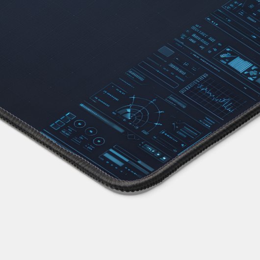 Technical HUD Blueprint Schematic Gaming Desk Mat デスクマット (コーナー)