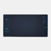 Technical HUD Blueprint Schematic Gaming Desk Mat デスクマット (正面)