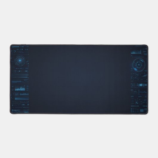 Technical HUD Blueprint Schematic Gaming Desk Mat デスクマット (正面)