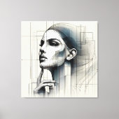 Technical Line Portrait/ Technisches Linienporträt キャンバスプリント (正面)