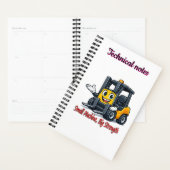 Technical Notes Forklift Cartoon Mascot Notebook プランナー手帳 (ディスプレー)