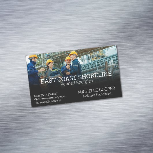 Technician Engineers | Oil Refinery マグネット名刺 (インサイチュ)