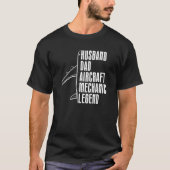 Technician Husband Dad   Engineer Aircraft Mechani Tシャツ (正面)