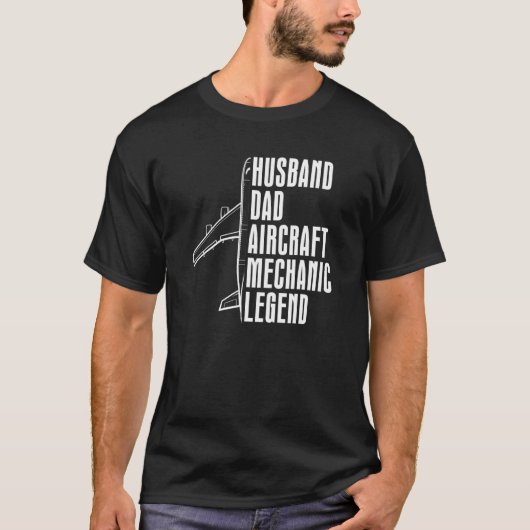 Technician Husband Dad   Engineer Aircraft Mechani Tシャツ (正面)