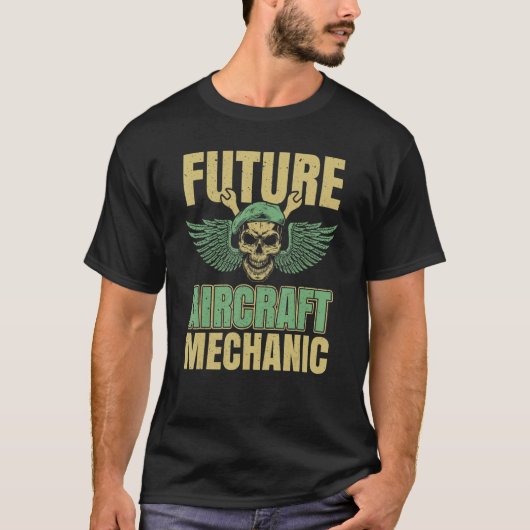 Technician Skull  Engineer Aircraft Mechanic 1 Tシャツ (正面)
