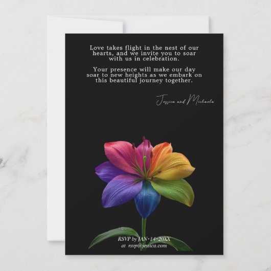 🌈 Technicolor Vows Wedding 招待状 (裏面)