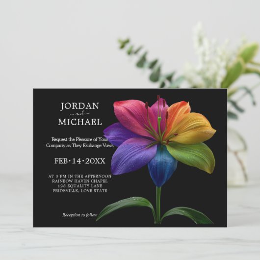 🌈 Technicolor Vows Wedding 招待状 (スタンド正面)