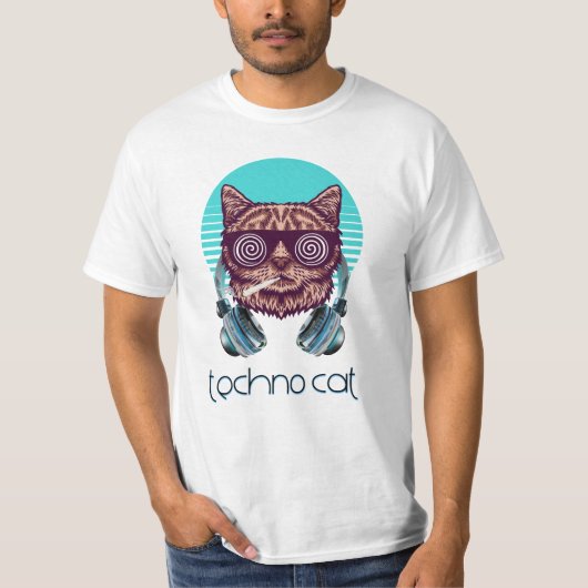 Techno cat - Catsondrugs.com Tシャツ (正面)