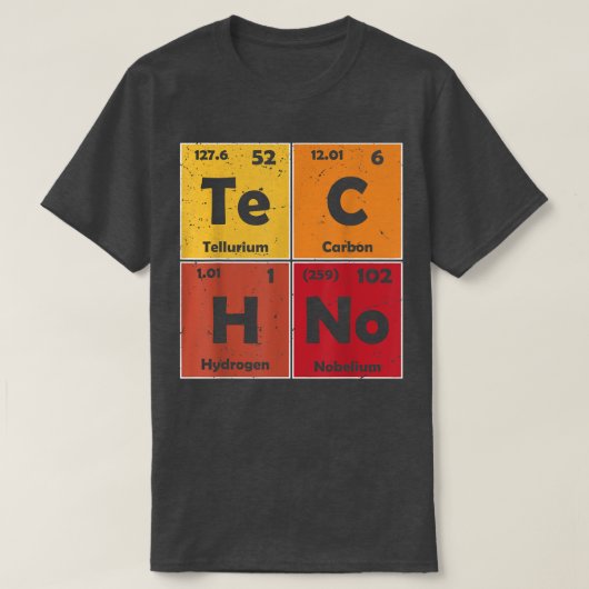 Techno Edm Chemistry Periodic Table Music Raver 29 Tシャツ (デザイン正面)