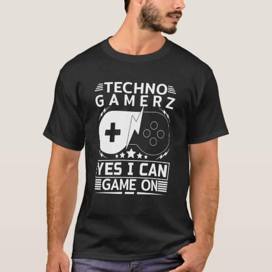 Techno Gamer Game On Yes I Can Tシャツ (正面)