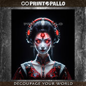 Techno Japanese cyborg Geisha  薄葉紙