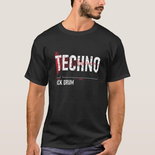 Techno Kick Drum Synthesizer Tシャツ (正面)