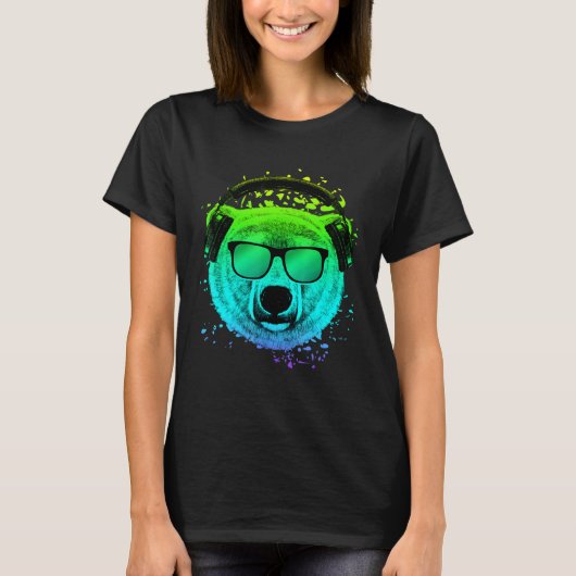 Techno Music Dj For Ravers Edm Psychedelic Polar B Tシャツ (正面)