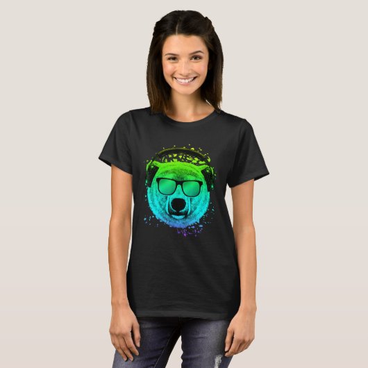 Techno Music Dj For Ravers Edm Psychedelic Polar B Tシャツ (正面フル)