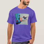Technobird - ハチドリとテクノロジーの対比 tシャツ (正面)