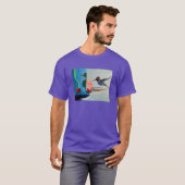 Technobird - ハチドリとテクノロジーの対比 tシャツ (正面フル)
